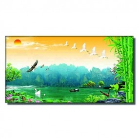 Tranh tường Cò Bay Về Tổ Ấm
